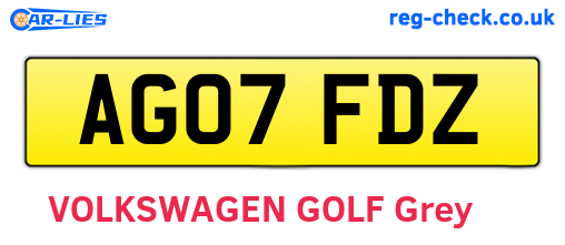 AG07FDZ are the vehicle registration plates.