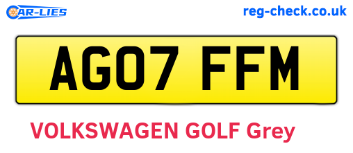AG07FFM are the vehicle registration plates.