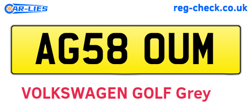 AG58OUM are the vehicle registration plates.