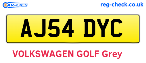 AJ54DYC are the vehicle registration plates.