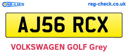 AJ56RCX are the vehicle registration plates.