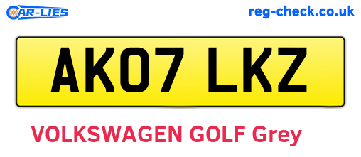 AK07LKZ are the vehicle registration plates.