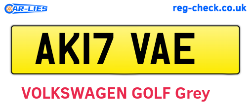 AK17VAE are the vehicle registration plates.
