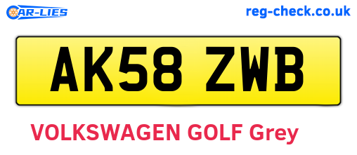 AK58ZWB are the vehicle registration plates.