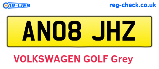 AN08JHZ are the vehicle registration plates.