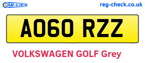AO60RZZ are the vehicle registration plates.