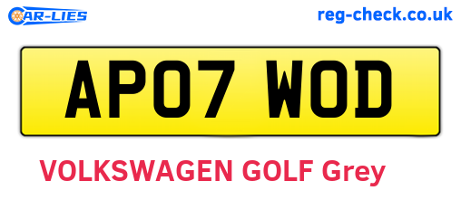 AP07WOD are the vehicle registration plates.