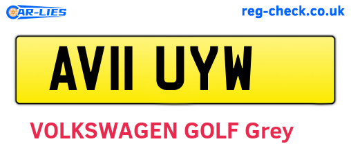 AV11UYW are the vehicle registration plates.