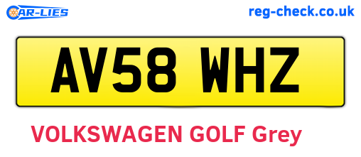 AV58WHZ are the vehicle registration plates.