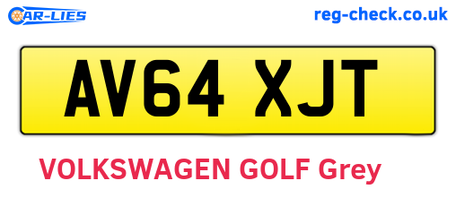 AV64XJT are the vehicle registration plates.