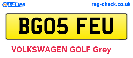 BG05FEU are the vehicle registration plates.