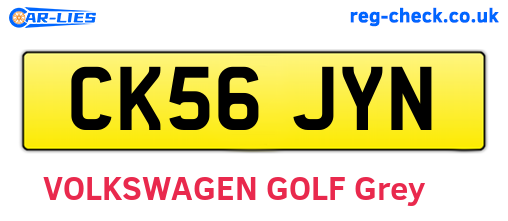 CK56JYN are the vehicle registration plates.
