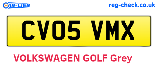 CV05VMX are the vehicle registration plates.
