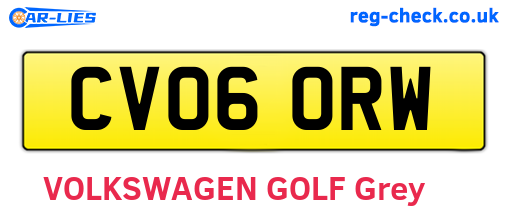 CV06ORW are the vehicle registration plates.
