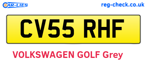 CV55RHF are the vehicle registration plates.
