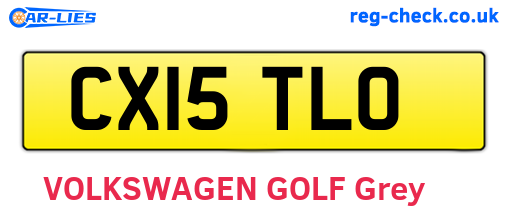 CX15TLO are the vehicle registration plates.