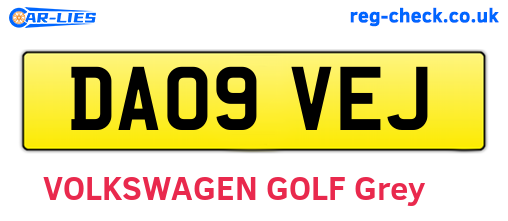 DA09VEJ are the vehicle registration plates.