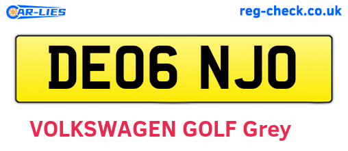 DE06NJO are the vehicle registration plates.