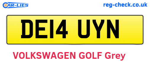DE14UYN are the vehicle registration plates.
