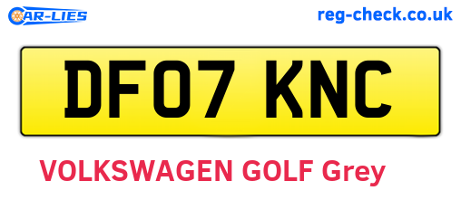 DF07KNC are the vehicle registration plates.