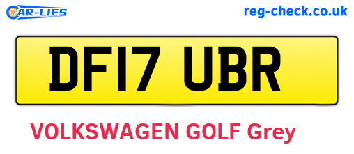 DF17UBR are the vehicle registration plates.