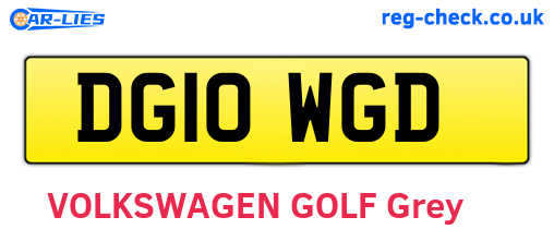 DG10WGD are the vehicle registration plates.