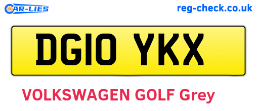 DG10YKX are the vehicle registration plates.