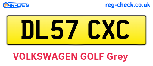 DL57CXC are the vehicle registration plates.