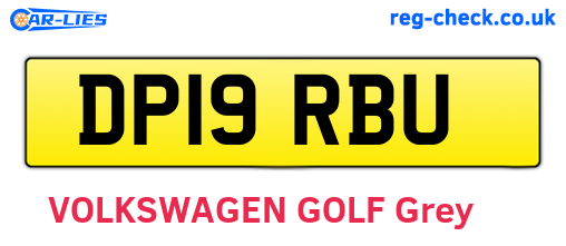 DP19RBU are the vehicle registration plates.