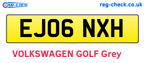 EJ06NXH are the vehicle registration plates.