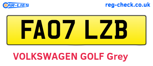 FA07LZB are the vehicle registration plates.