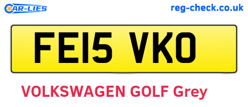 FE15VKO are the vehicle registration plates.