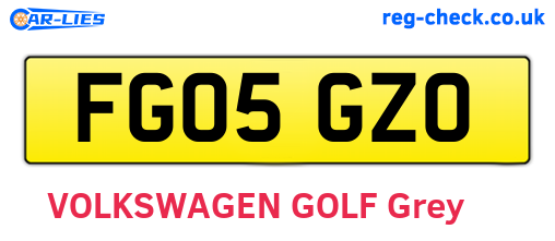 FG05GZO are the vehicle registration plates.