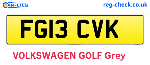 FG13CVK are the vehicle registration plates.