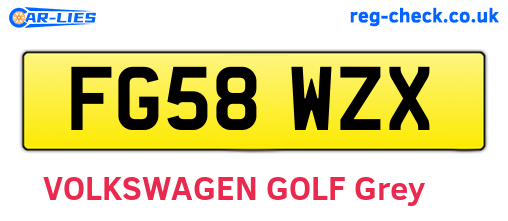 FG58WZX are the vehicle registration plates.
