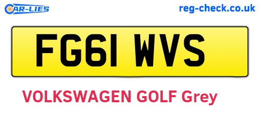 FG61WVS are the vehicle registration plates.