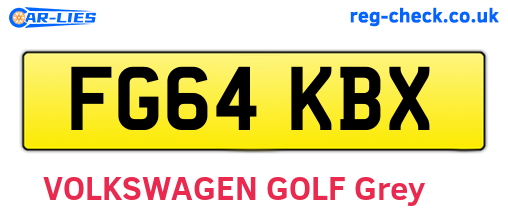FG64KBX are the vehicle registration plates.