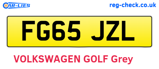 FG65JZL are the vehicle registration plates.