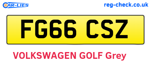 FG66CSZ are the vehicle registration plates.