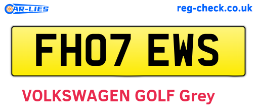 FH07EWS are the vehicle registration plates.