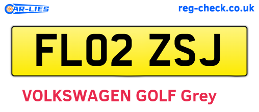 FL02ZSJ are the vehicle registration plates.