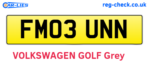 FM03UNN are the vehicle registration plates.