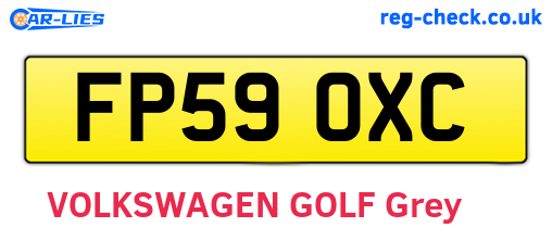 FP59OXC are the vehicle registration plates.