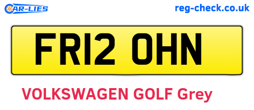 FR12OHN are the vehicle registration plates.