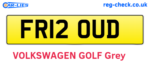FR12OUD are the vehicle registration plates.