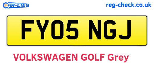 FY05NGJ are the vehicle registration plates.