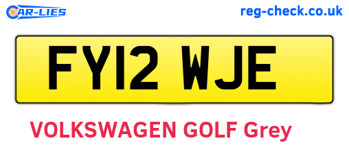 FY12WJE are the vehicle registration plates.