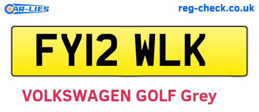 FY12WLK are the vehicle registration plates.