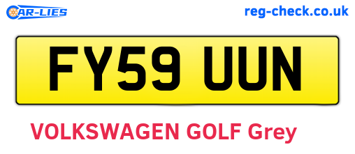 FY59UUN are the vehicle registration plates.
