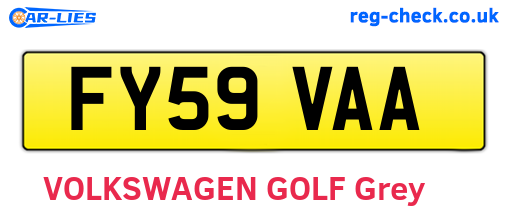 FY59VAA are the vehicle registration plates.